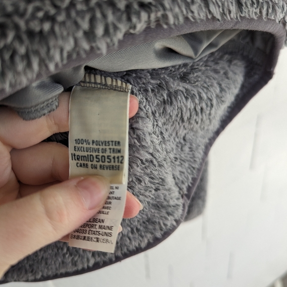 LL Bean Gray Hi-Pile Fleece Pullover XS - Picture 5 of 7